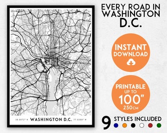 Washington DC map print, Washington map art, DC city map, DC print, D.C. wall art, Washington print, Washington art map, Washington poster