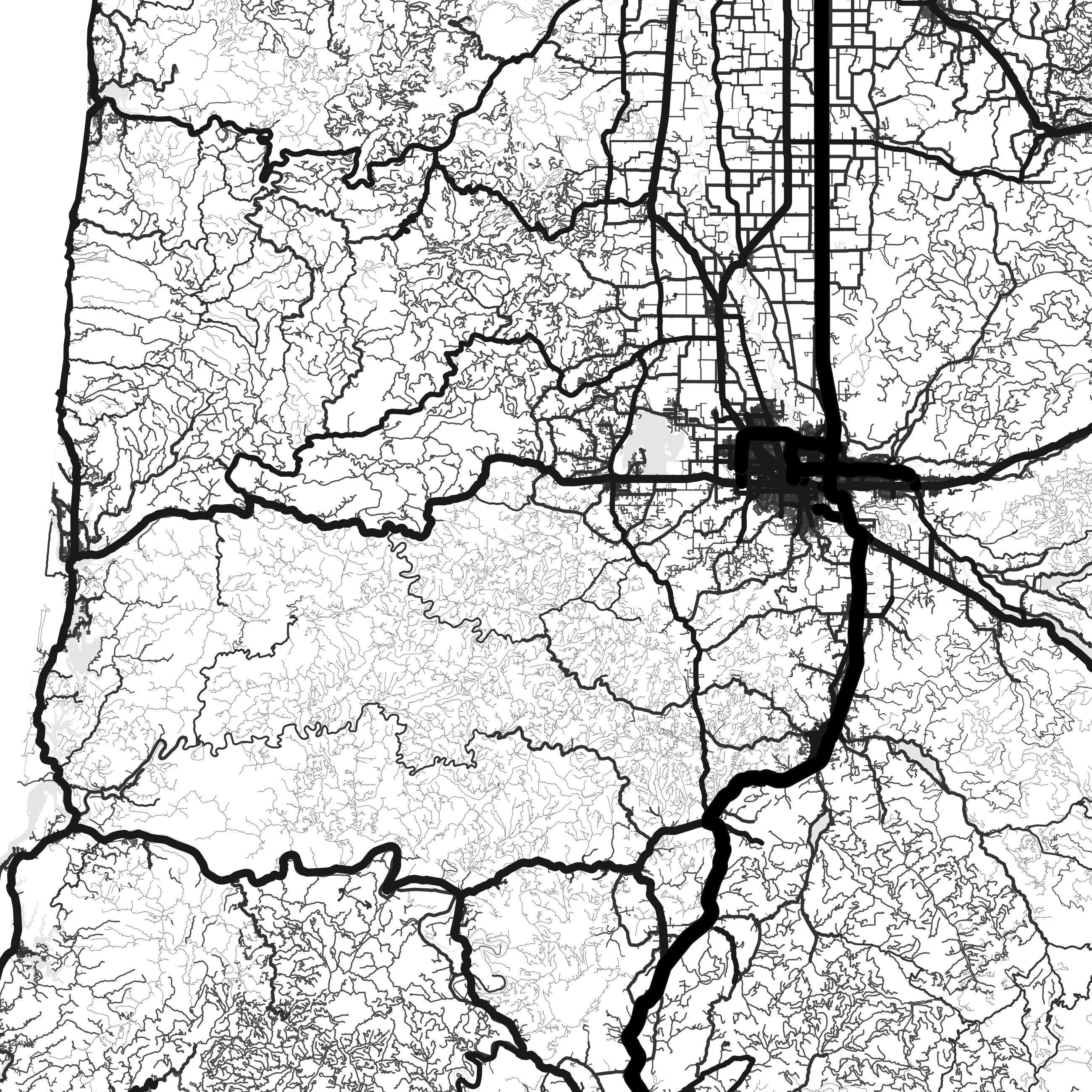 Oregon Map Print Printable Oregon Map Art Oregon Print USA | Etsy