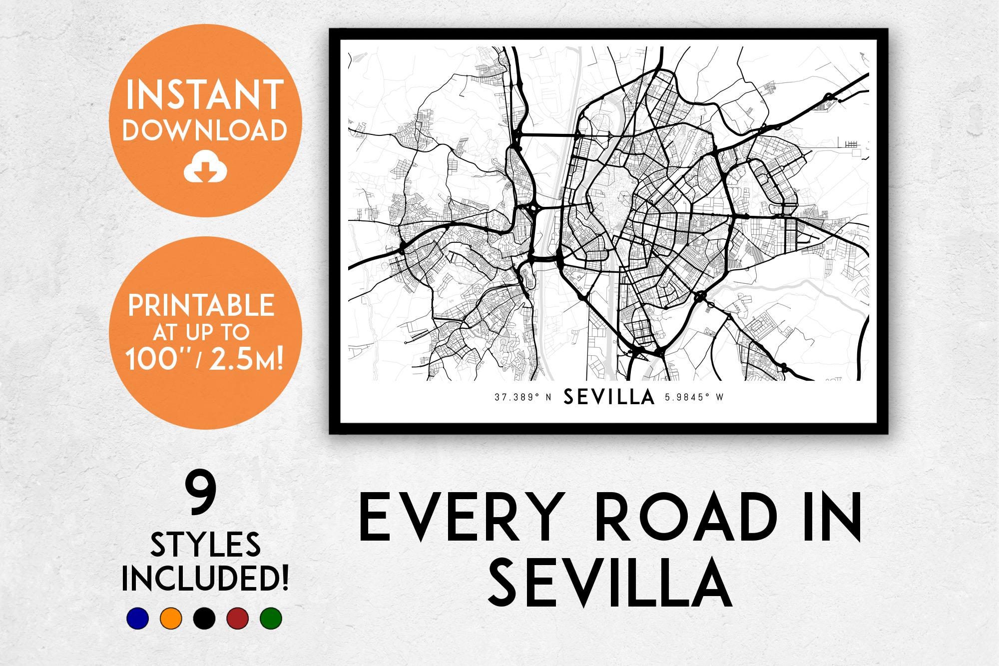 Pdf map Sevilla Spain