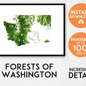 Washington Karte, Washington Druck, Washington State Karte, USA Karte, Washington Poster, Washington Wandkunst, Karte von Washington, USA