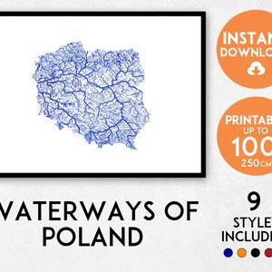 Polen Karte Druck, Polen Druck, Polen Poster, Polen Wandkunst, Karte von Polen, Polen Kunstdruck, Europa Karte, Warschau Karte, Warschau Druck