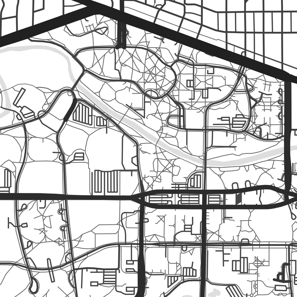 East Lansing map print East Lansing print East Lansing city Etsy