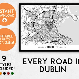 Dublin Karte, Druckbare Dublin Karte Kunst, Dublin Druck, Dublin Kunst, Dublin Plakat, Dublin Wandkunst, Irland Karte, Irland Druck