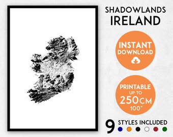 Ireland map print, Ireland print, Ireland city map, Ireland poster, Ireland wall art, Map of Ireland, Ireland art print, Ireland map poster