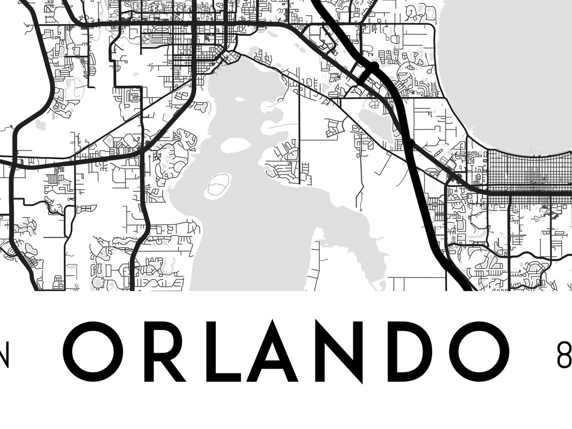Every Road in Orlando Map Poster Orlando Print Orlando Map | Etsy