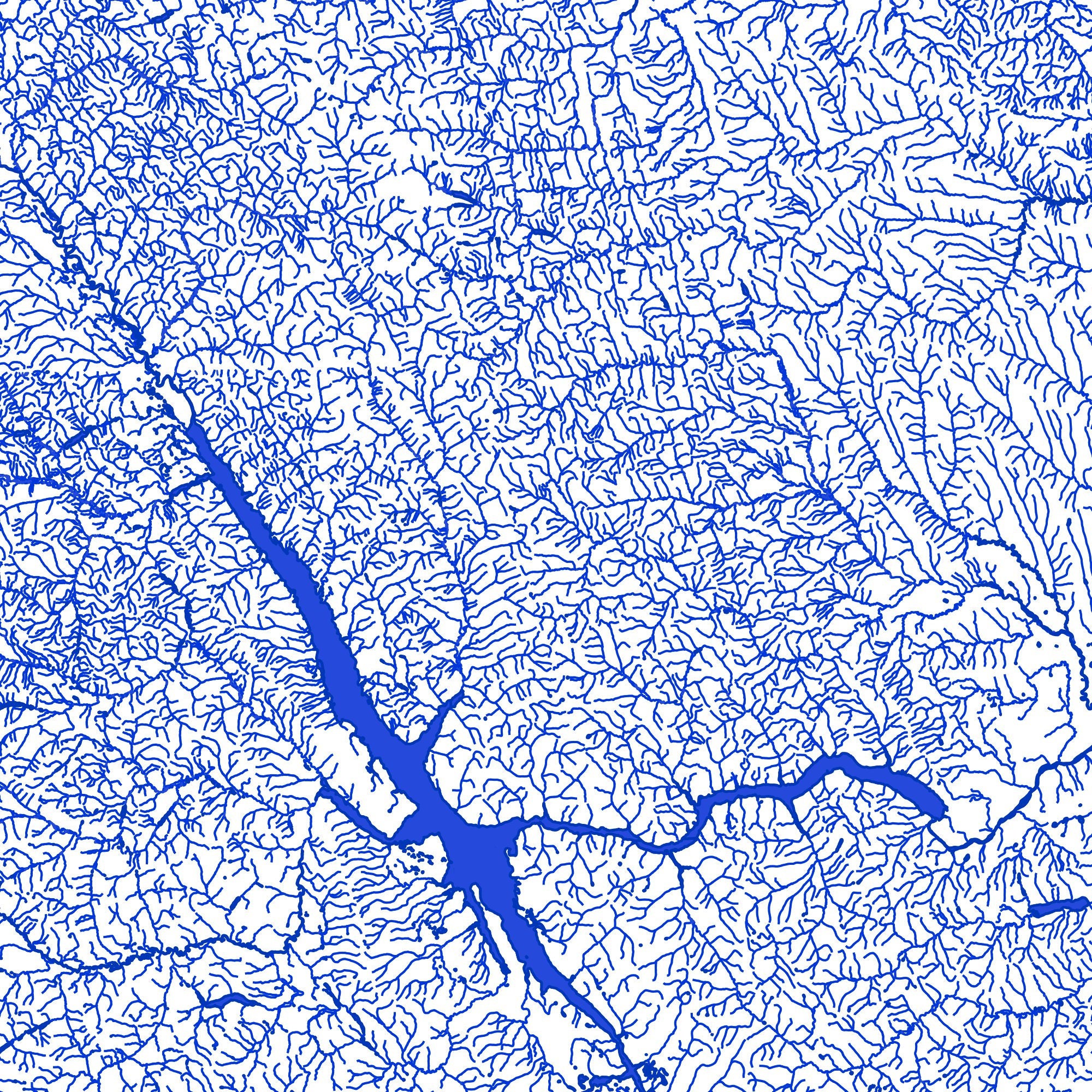 British Columbia Rivers Map Print: Detailed BC Waterways (digital ...