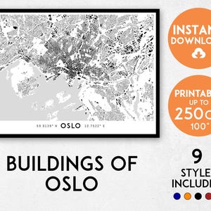 Oslo map print, Oslo print, Oslo city map, Norway map, Oslo poster, Oslo wall art, Map of Oslo, Oslo art print, Oslo map poster, Oslo gift