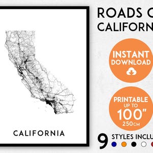 カリフォルニアの地図プリント、カリフォルニアのプリント、カリフォルニアのポスター、カリフォルニアの壁アート、カリフォルニアの地図、カリフォルニアのアート、米国の地図、米国のプリント