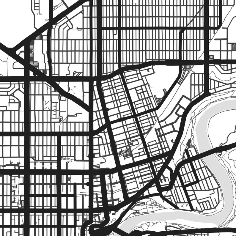 Edmonton Map Print Edmonton Print Edmonton City Map Alberta Etsy