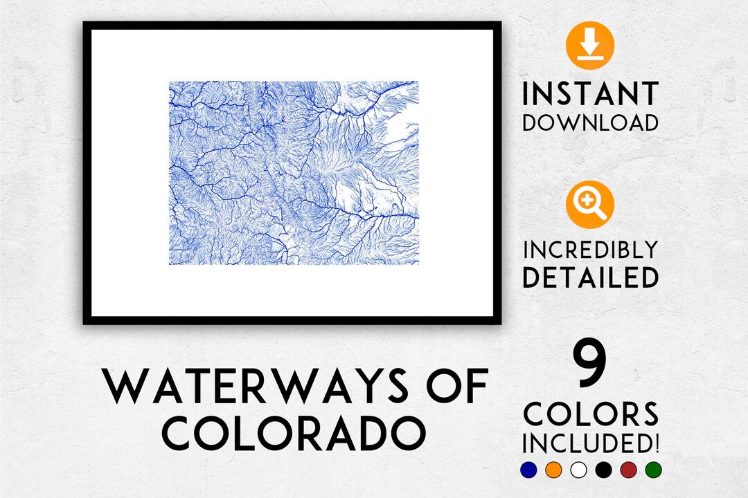Colorado Map Print, Colorado Print, Colorado Poster, Colorado Wall Art ...