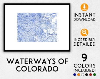 Colorado map print, Colorado print, Colorado poster, Colorado wall art, Map of Colorado, Colorado art print, Colorado gift