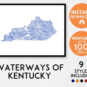 Kentucky map print, Kentucky print, USA map print, Kentucky poster, Kentucky wall art, Map of Kentucky, Kentucky art print, Kentucky gift