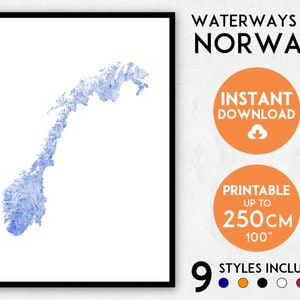 Norway map print, Norway print, Norway map, Norway poster, Norway wall art, Map of Norway, Norway art print, Oslo map, Oslo print