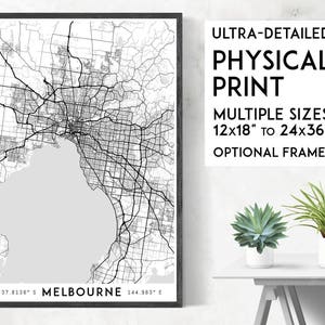 Stampa Every Road in Melbourne / Stampa mappa fisica di Melbourne, poster di Melbourne, arte murale di Melbourne, arte mappa di Melbourne, stampa artistica di Melbourne
