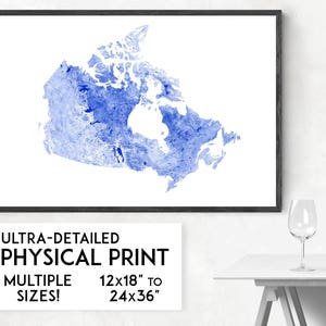 Waterways of Canada map poster, Canada print, Canada map print, Canada canvas print, Canada poster, Canada wall art, Canada art print