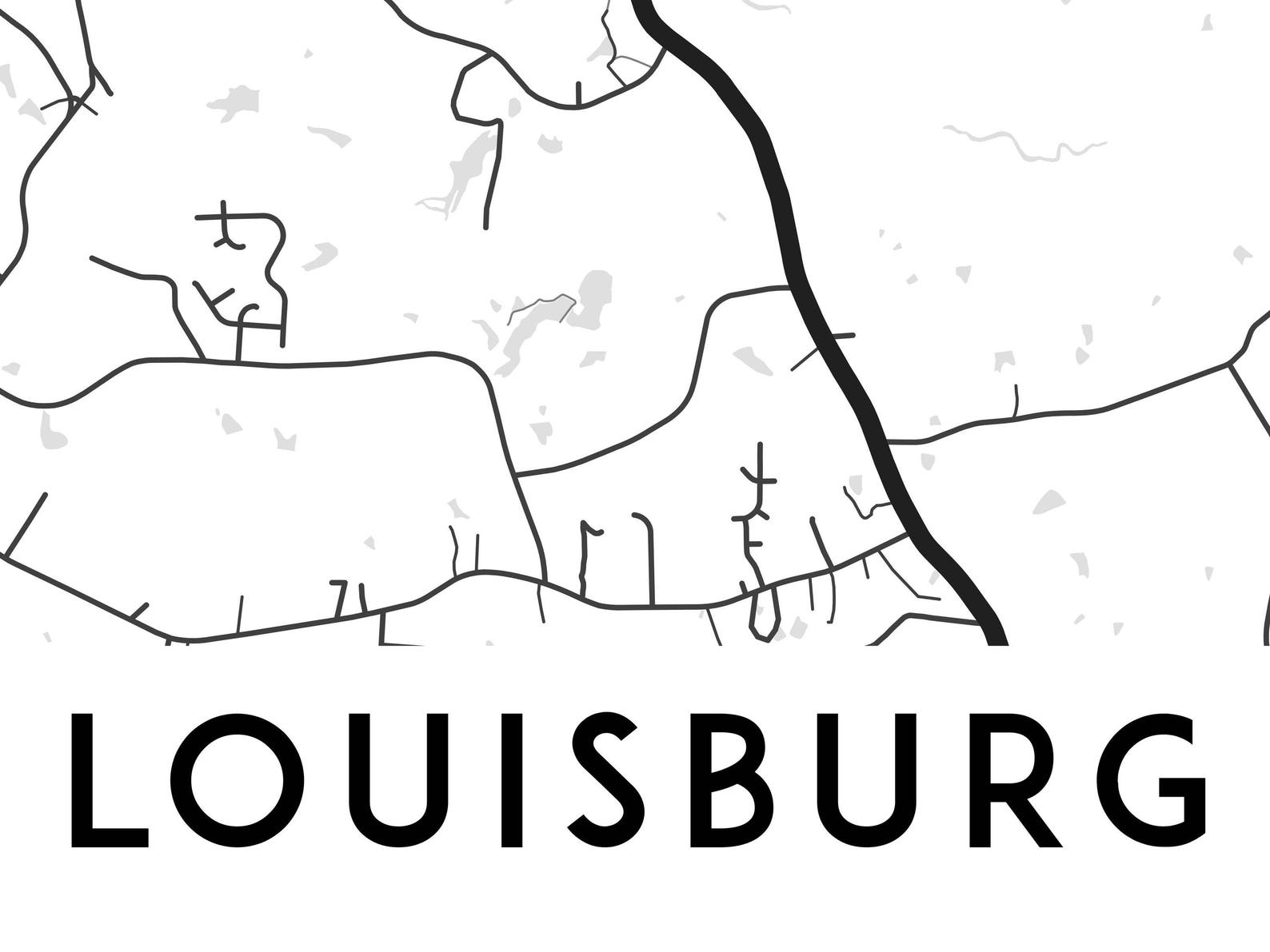 Louisburg map print Louisburg print Louisburg city map Etsy France