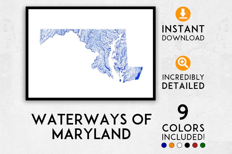 Maryland map print, Maryland print, Maryland poster, Maryland wall artwork, Map of Maryland, Maryland artwork print, Maryland reward, Baltimore map picture regarding Printable Map of Maryland named Maryland map print, Maryland print, Maryland poster, Maryland wall artwork, Map of Maryland, Maryland artwork print, Maryland present, Baltimore map