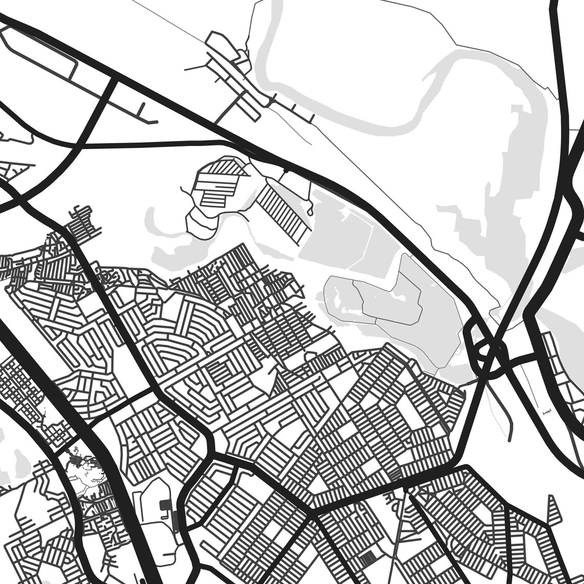 Port Elizabeth map print Port Elizabeth print Port Elizabeth Etsy France