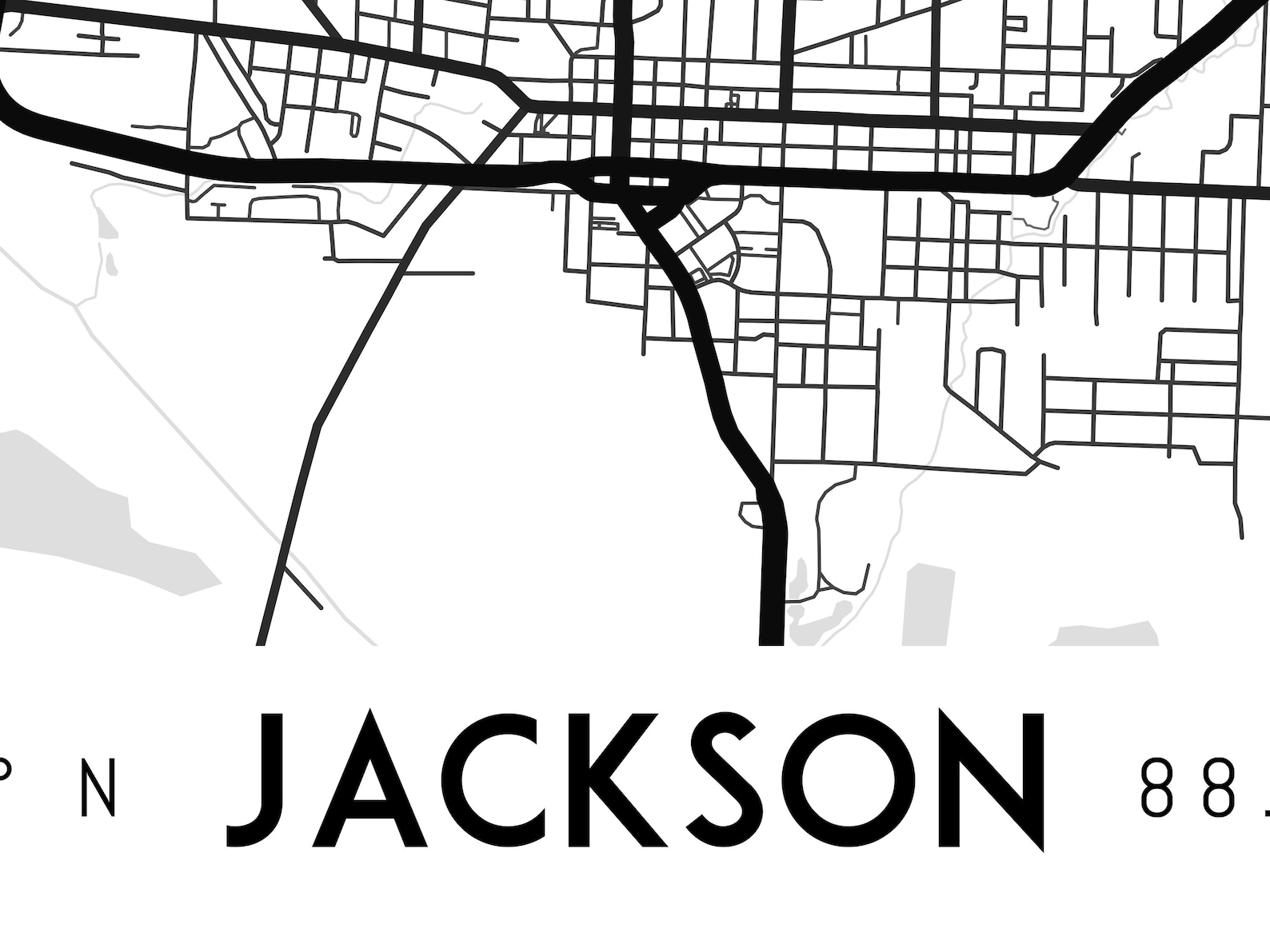 Jackson Tennessee Map Print Jackson Tennessee Print Jackson Etsy