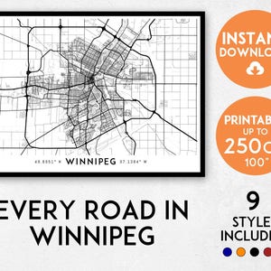 Winnipeg Karte, Winnipeg Druck, Winnipeg Stadtplan, Manitoba Karte, Winnipeg Poster, Winnipeg Wandkunst, Karte von Winnipeg, Winnipeg Kunstdruck