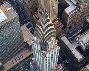 NYC Aerial Photography, New York Print, New York City, Travel Photography, NYC Buildings, NYC Landmarks, Chrysler Building, “Chrysler"