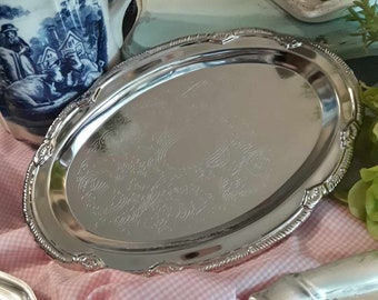 New etched sterlingcraft no tarnish serving tray, elegant wedding silver serving tray,reception tableware