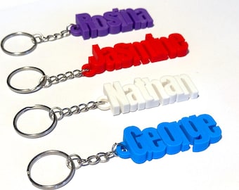 Personalized 3D Printed Name Keychain | School Bag Tag
