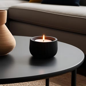 Minimalist Ribbed Tealight Holder | Eco-Friendly Candle Cup | 3D Printed Modern Decor | PLA Gift Idea for Cozy Homes