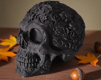 Enfeite Mexicano de Caveira | Decoração Inspirada no Dia dos Mortos | Enfeite Gótico com Detalhes Intrincados