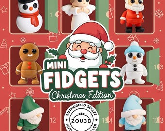 3D Printed Fidget Christmas Toys – Rainbow Articulated Keyring | Stress Relief, Sensory Play & Stocking Filler
