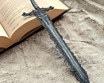 Nightfang Sword Bookmark | 3D Printed Fantasy Blade | Gothic Book Mark for Readers & Gamers