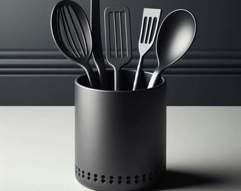 Minimalist Utensil Holder | Matte Kitchen Organizer, Custom Color, 3D Printed