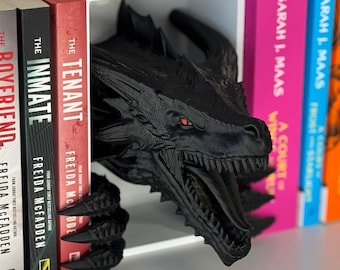 Angolo libri con drago stampato in 3D / Fermalibri fantasy gotico