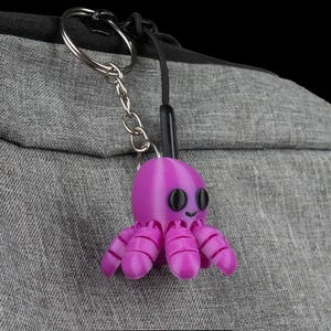 Cute Articulated Fidget Baby Octopus Toy – Stress Relief for ADHD & Anxiety | 3D Printed Keychain or Desk Companion