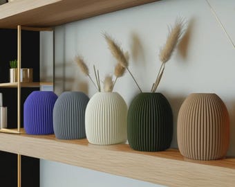 Minijarrón impreso en 3D / Jarrón con forma de bala para flores secas / Decoración minimalista moderna para el hogar
