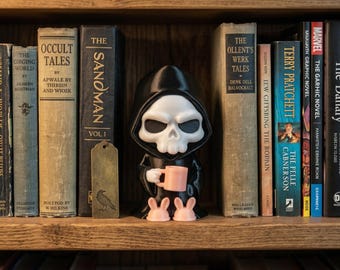 Figura de la Parca – Decoración de escritorio impresa en 3D, regalo para amantes del café gótico