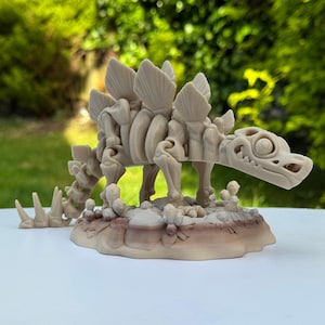 3D Printed Skeleton Stegosaurus | Articulated Dinosaur Figure | Poseable Fossil Model | Desk Decor | Jurassic Gift | Dino Collector Toy