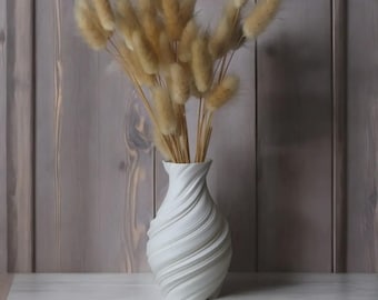 3D Printed Sculptural Vase – Modern Minimalist Decor for Dried Flowers