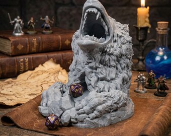 Colossal Wolf Head Dice Tower – 3D Printed RPG Dice Roller
