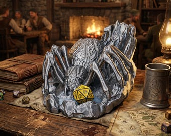 Spider Dice Tower – The Webspinner, 3D Printed D&D Accessory, PLA RPG Roller