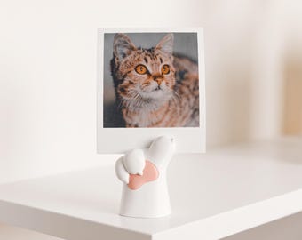 Porta-retratos Polaroid em formato de pata de gato, decoração kawaii para mesa, presente em memória de animais de estimação (impressão 3D)