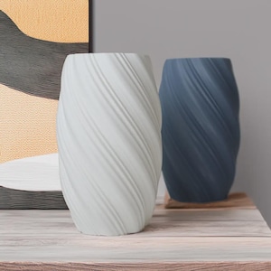 De Marvina-vaas – 3D-geprinte sculpturale vaas voor droogbloemen | Lichtgewicht decoratie vaas | Modern organisch accent