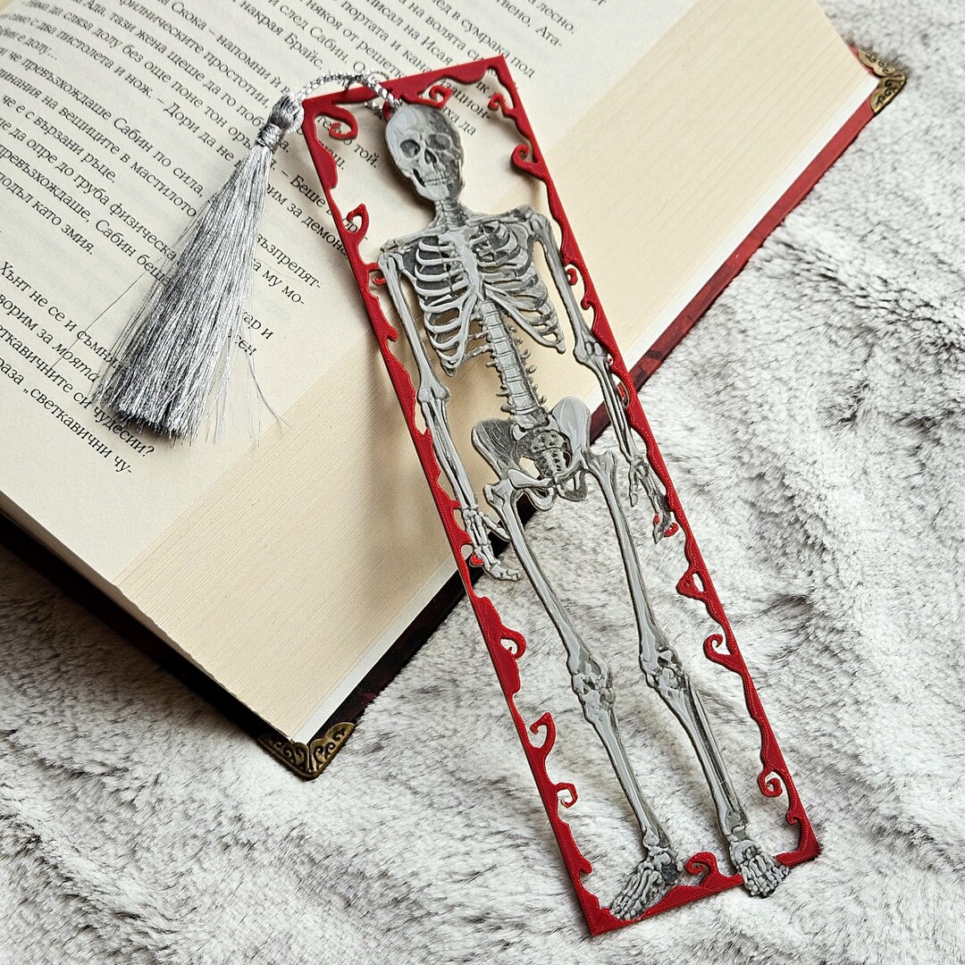 Scientology Bookmark Gothic Skeleton Bookmark With Red Swirl Frame & Silver Tassel - Etsy