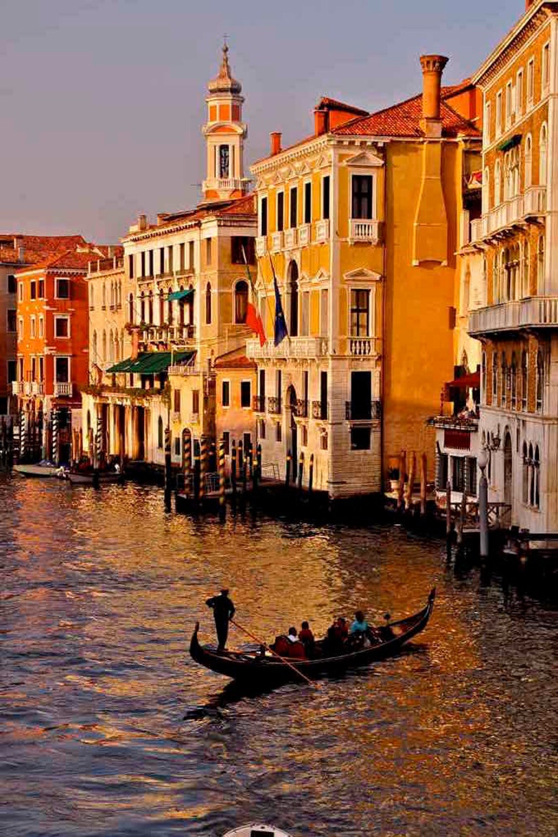 Photo de Venise Italie, impression dart du Grand Canal, Photo dItalie, décor italien, cadeau dItalie, impression dart de gondole, photo de voyage italienne, photo de Venise image 1