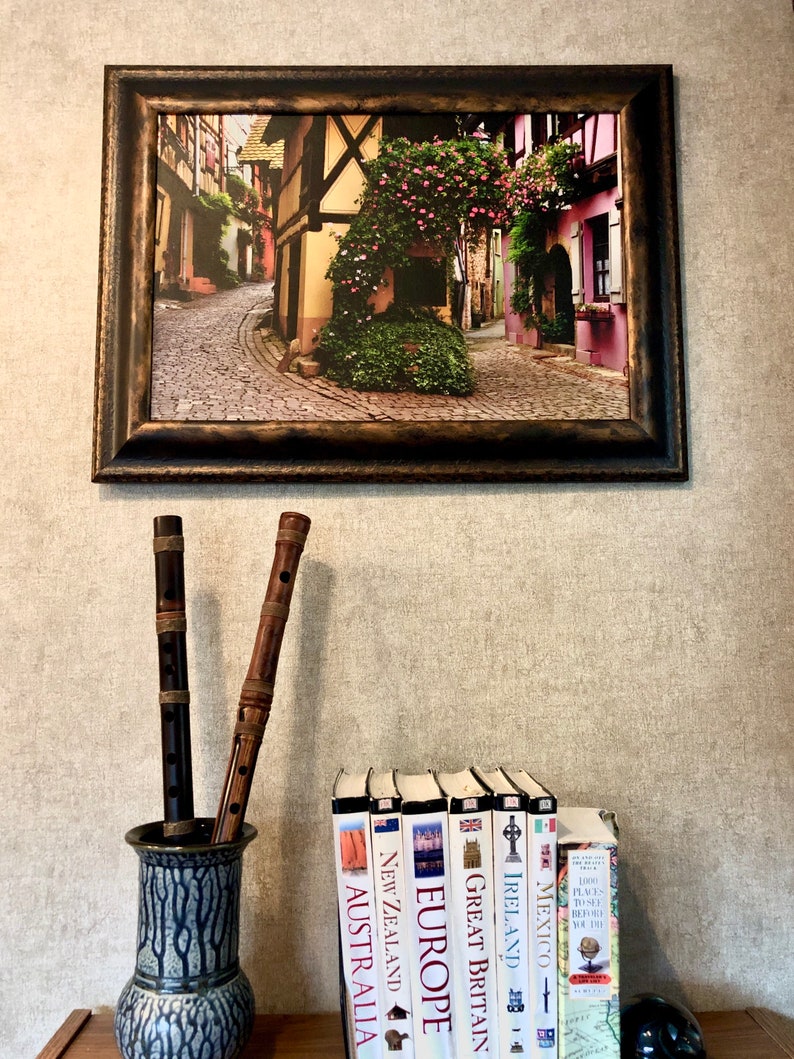 Route du vin print Alsace France Framed Canvas photograph photo of France Eguisheim print French village scenes French wall decor