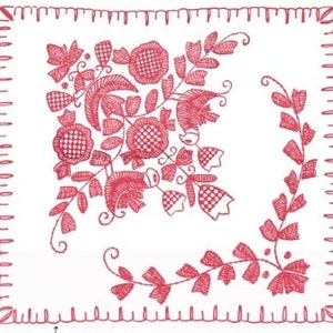 PART 4:  7 Hungarian Transylvanian vintage embroidery patterns, Udvarhelyi designs, digitalized, pillowcase wall hanging, table runner