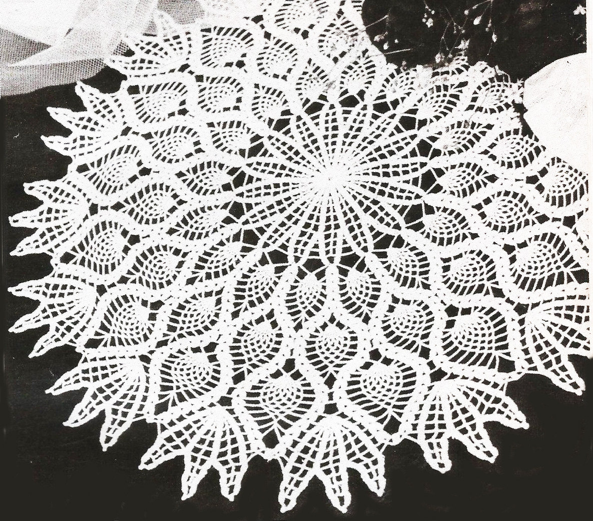 13 Crochet Diagram Patterns with Shawls, Doilies, and Mandalas 8 Vintage Crochet Pattern: pineapple large doily