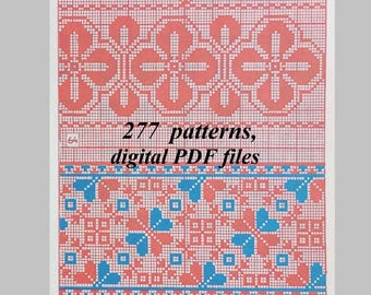 bundle of 277 folk art cross-stitch embroidery patterns.   Transylvania Hungarian embroidery