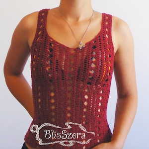 crochet pattern - lacelike crochet summer top, blouse, coverup, simple and beautiful, pdf pattern