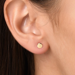 Dot Stud Earrings, Button Earrings Studs, Tiny Minimalist Jewelry, Dainty Earrings, Disc Studs